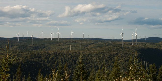 Les parcs éoliens sont en plein boom, et pourtant la question de leur fin de vie est déjà sur la table. Le recyclage des matériaux composites qu'ils renferment est un sujet de recherche crucial mené dans les laboratoires. Photo : Benjamin Vignard.